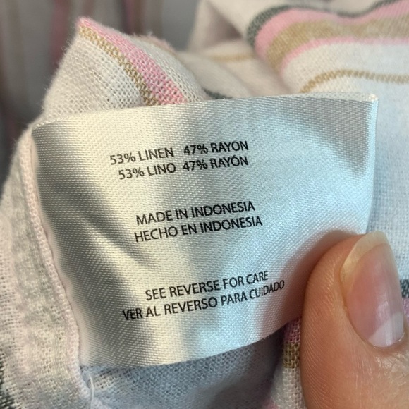 NWT GAP Linen Blend Striped Button Down Top, size XXL - Picture 8 of 12